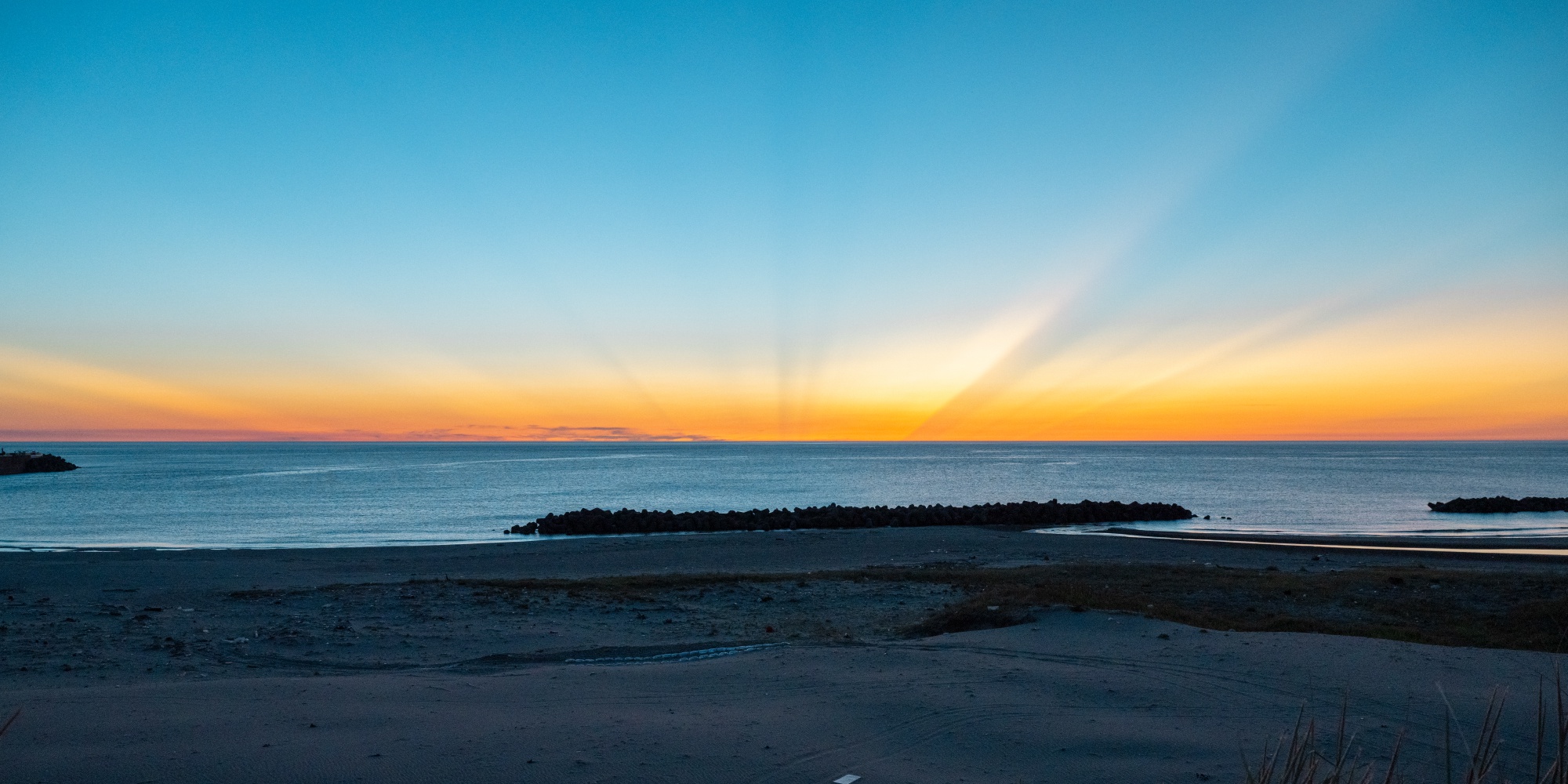 岩城の夕日